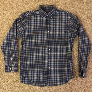 J.Crew Light Weight Long Sleeve Button Down Shirt Plaid Blue Size Medium